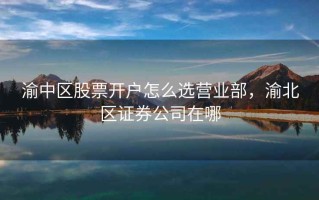 渝中区股票开户怎么选营业部，渝北区证券公司在哪