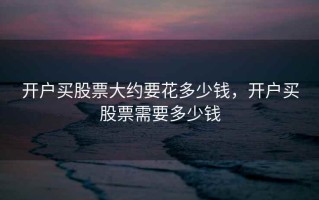 开户买股票大约要花多少钱，开户买股票需要多少钱