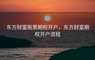 东方财富股票期权开户，东方财富期权开户流程