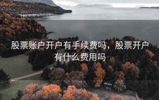 股票账户开户有手续费吗，股票开户有什么费用吗