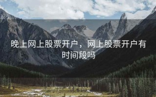 晚上网上股票开户，网上股票开户有时间段吗