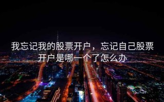 我忘记我的股票开户，忘记自己股票开户是哪一个了怎么办