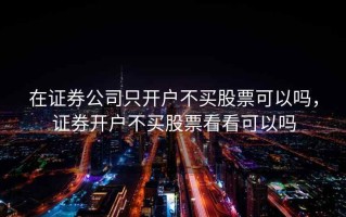 在证券公司只开户不买股票可以吗，证券开户不买股票看看可以吗