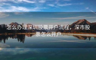 怎么办理深圳股票开户流程，深市股票怎么开户