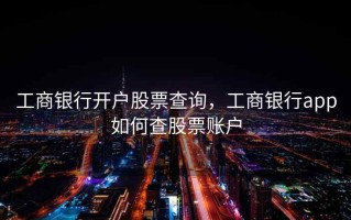 工商银行开户股票查询，工商银行app如何查股票账户
