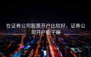 在证券公司股票开户比较好，证券公司开户能干嘛