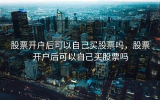 股票开户后可以自己买股票吗，股票开户后可以自己买股票吗