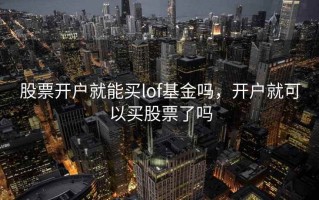 股票开户就能买lof基金吗，开户就可以买股票了吗