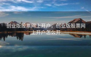 创业版股票网上开户，创业版股票网上开户怎么开