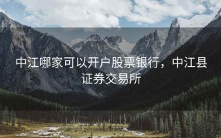 中江哪家可以开户股票银行，中江县证券交易所