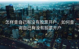 怎样查自己有没有股票开户，如何查询自己有没有股票开户