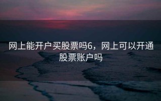 网上能开户买股票吗6，网上可以开通股票账户吗