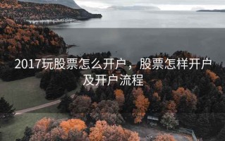 2017玩股票怎么开户，股票怎样开户及开户流程