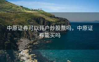 中原证券可以开户炒股票吗，中原证券能买吗