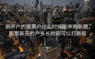 新开户的股票户什么时候能申购新股，股票新开的户多长时间可以打新股