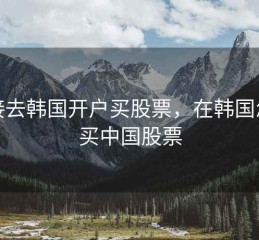 直接去韩国开户买股票，在韩国怎么买中国股票