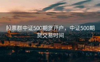 股票群中证500期货开户，中证500期货交易时间