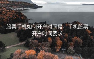 股票手机如何开户时间段，手机股票开户时间要求