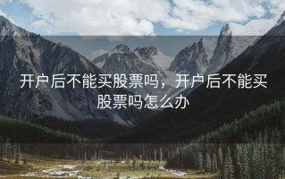 开户后不能买股票吗，开户后不能买股票吗怎么办