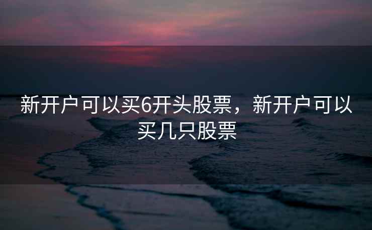 新开户可以买6开头股票，新开户可以买几只股票