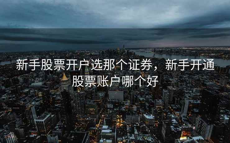 新手股票开户选那个证券，新手开通股票账户哪个好