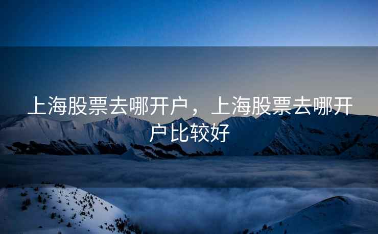 上海股票去哪开户，上海股票去哪开户比较好