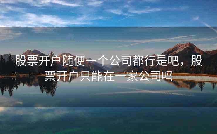 股票开户随便一个公司都行是吧，股票开户只能在一家公司吗