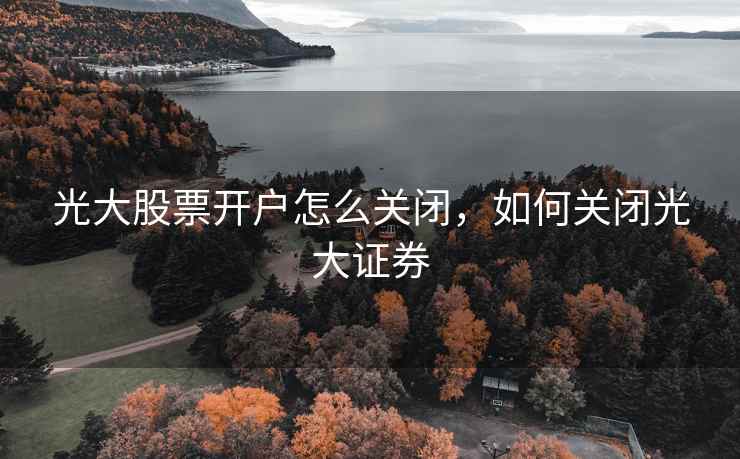 光大股票开户怎么关闭，如何关闭光大证券