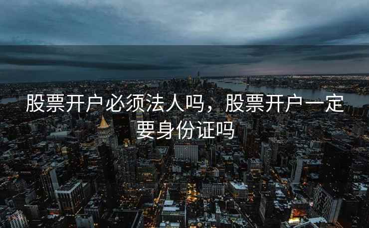 股票开户必须法人吗，股票开户一定要身份证吗