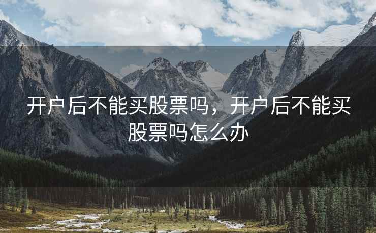 开户后不能买股票吗，开户后不能买股票吗怎么办