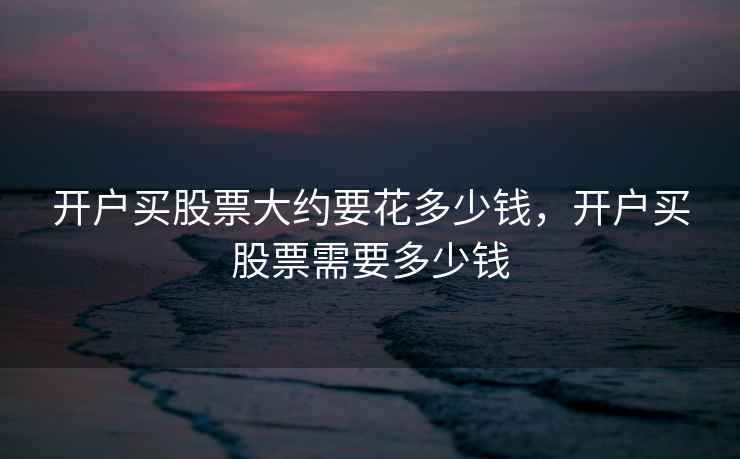 开户买股票大约要花多少钱，开户买股票需要多少钱