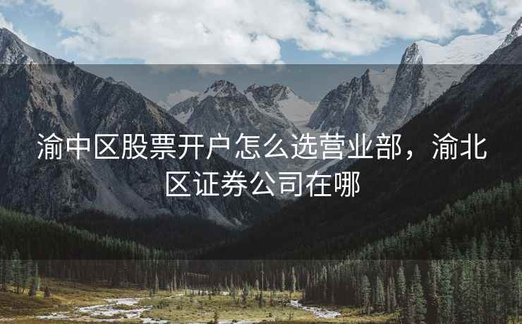 渝中区股票开户怎么选营业部，渝北区证券公司在哪