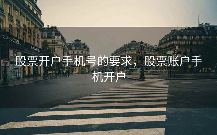股票开户手机号的要求，股票账户手机开户