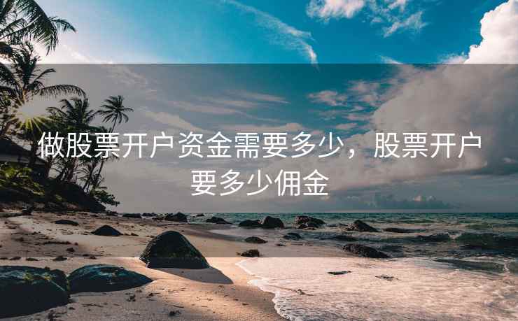 做股票开户资金需要多少，股票开户要多少佣金