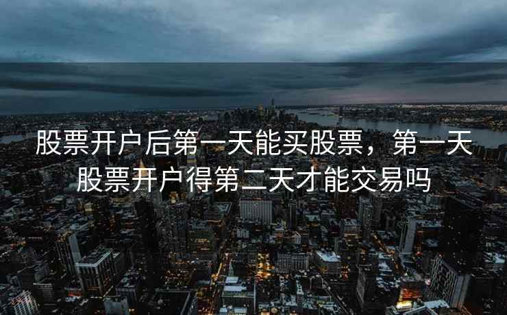 股票开户后第一天能买股票，第一天股票开户得第二天才能交易吗