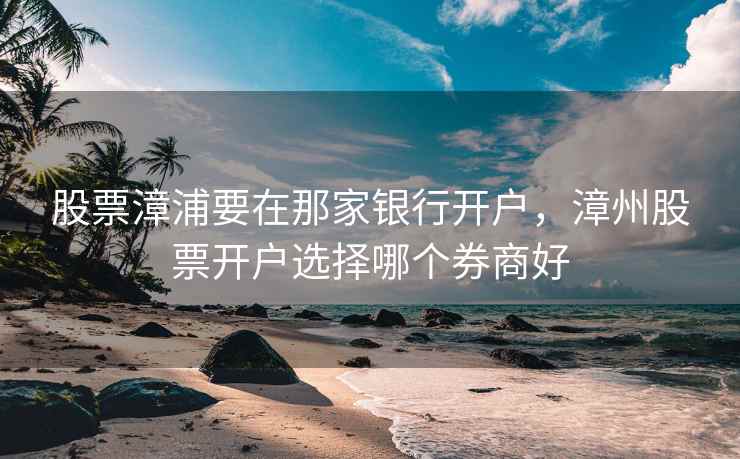 股票漳浦要在那家银行开户，漳州股票开户选择哪个券商好